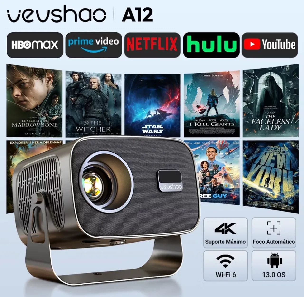 Projetor A12 Android - cinema em casa - Foto 4