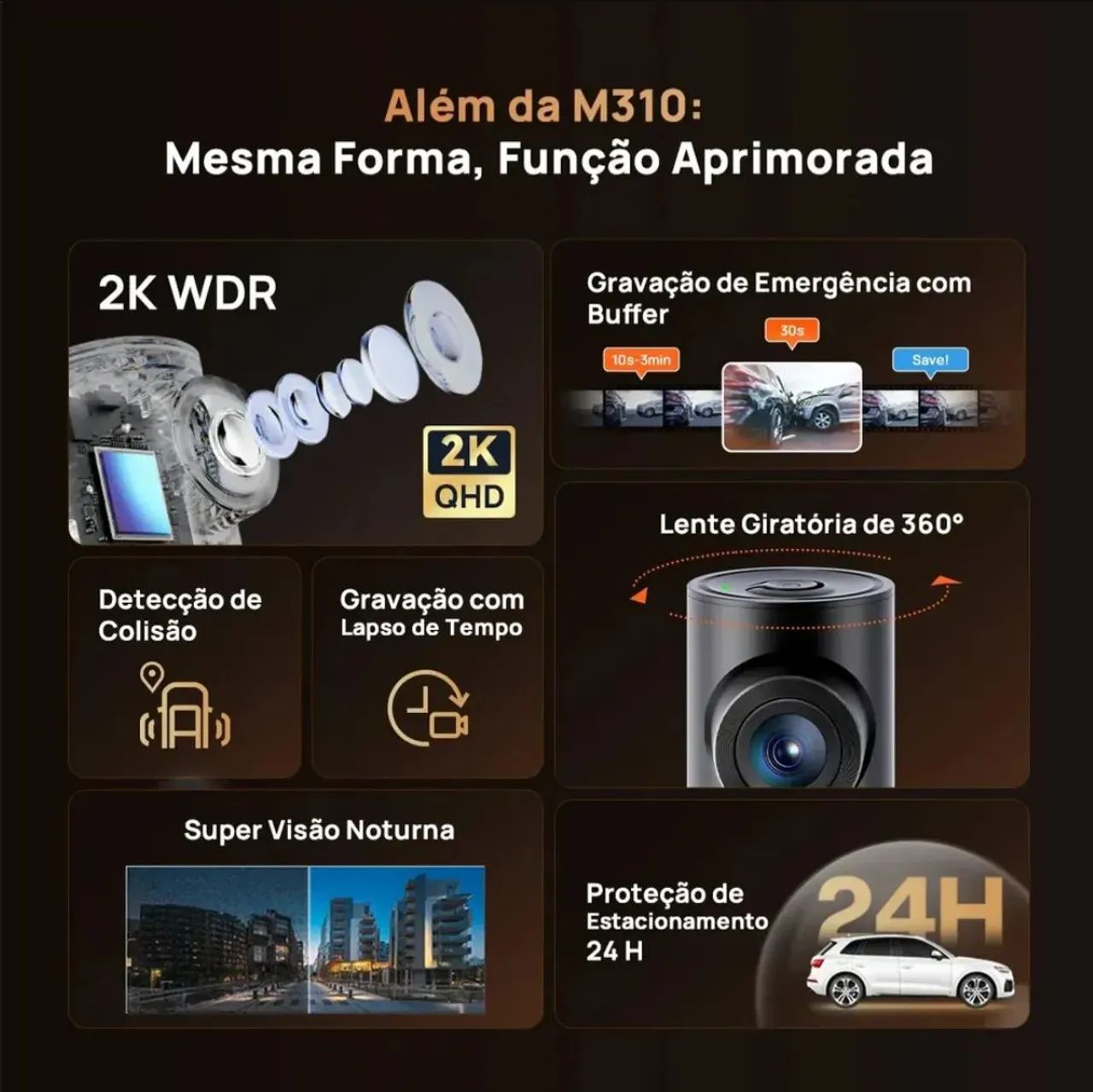 Câmera Veicular M310 Plus 2K - 70mai [Nova/Lacrada] - Foto 4