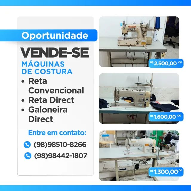 MÁQUINAS DE COSTURA INDUSTRIAL 