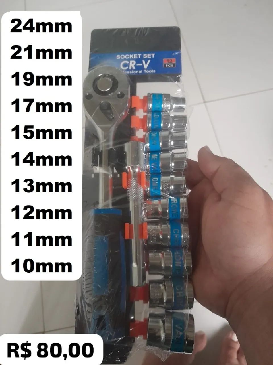 12 Peças catraca 1/2