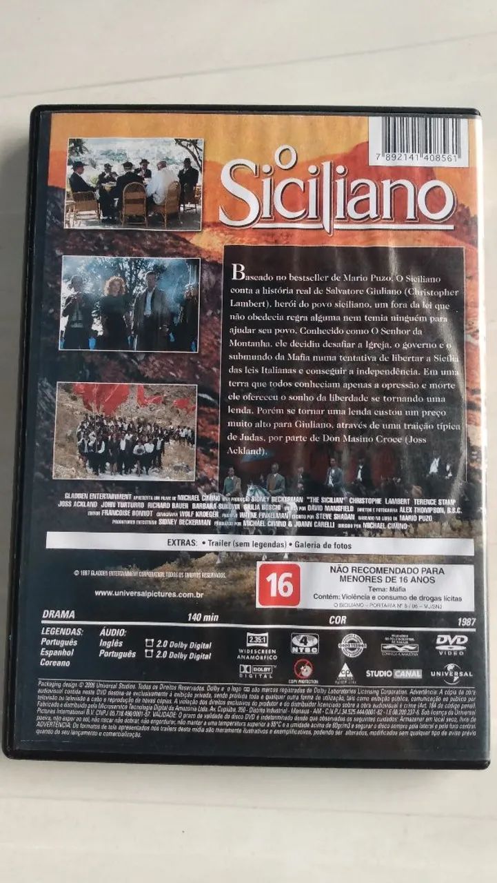 DVD original o siciliano 1987 . - Foto 2