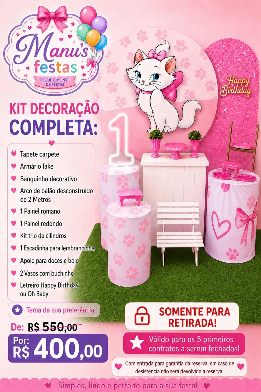 Pegue e monte decoração completa 