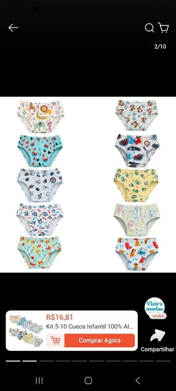 Cueca e calcinhas infantis  - Foto 2