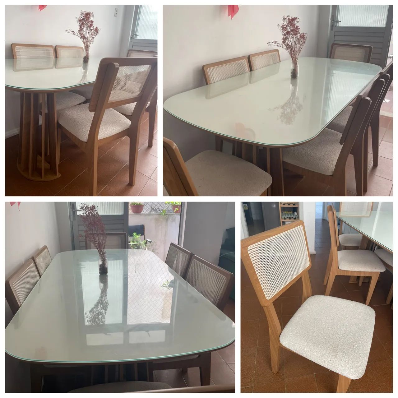 Mesa mdf tampo de vidro 6 lugares - Foto 3