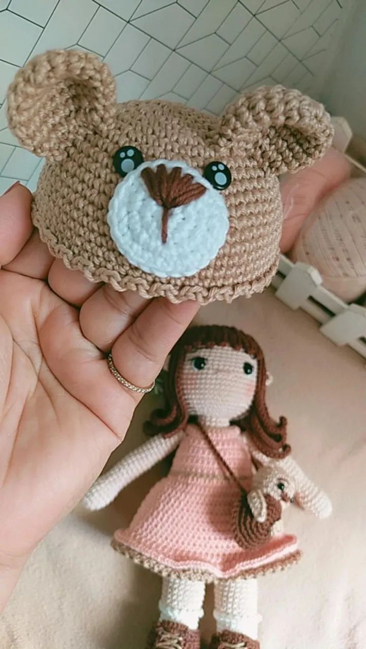 Boneca Amora e seu Ursinho Amigurumi / Crochê  - Foto 2