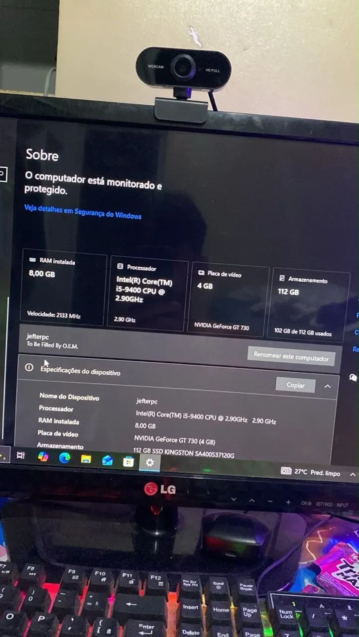 VENDO PC  COM GABINETE RGB - Foto 3