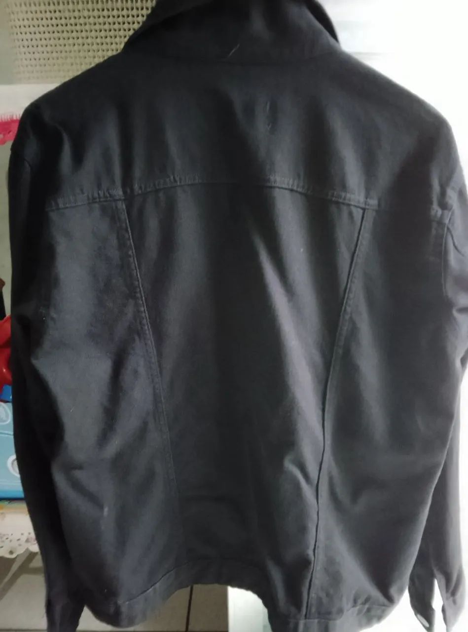 Jaqueta jeans preta masculina  - Foto 2