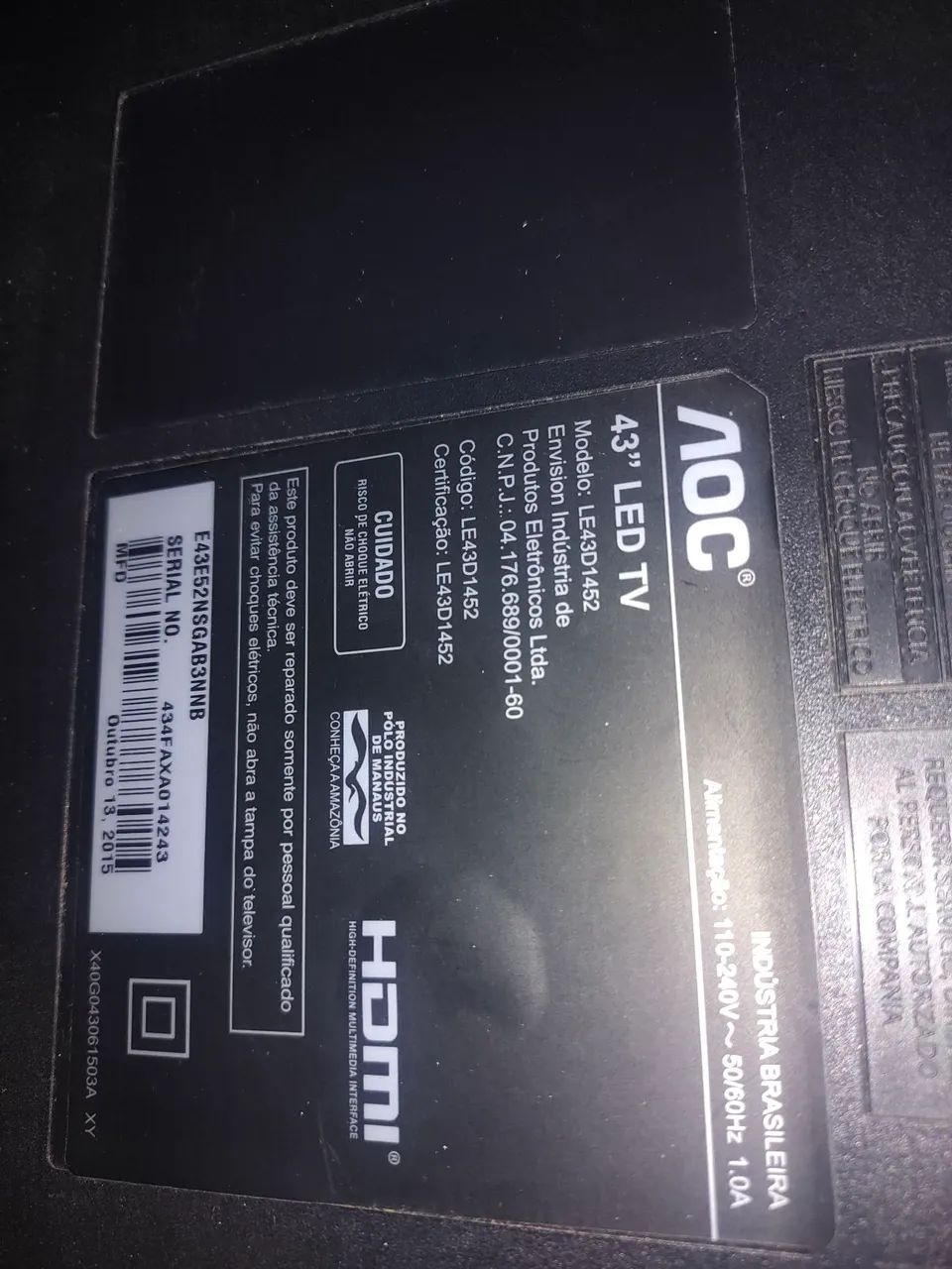 TV AOC 43 polegadas  - Foto 2