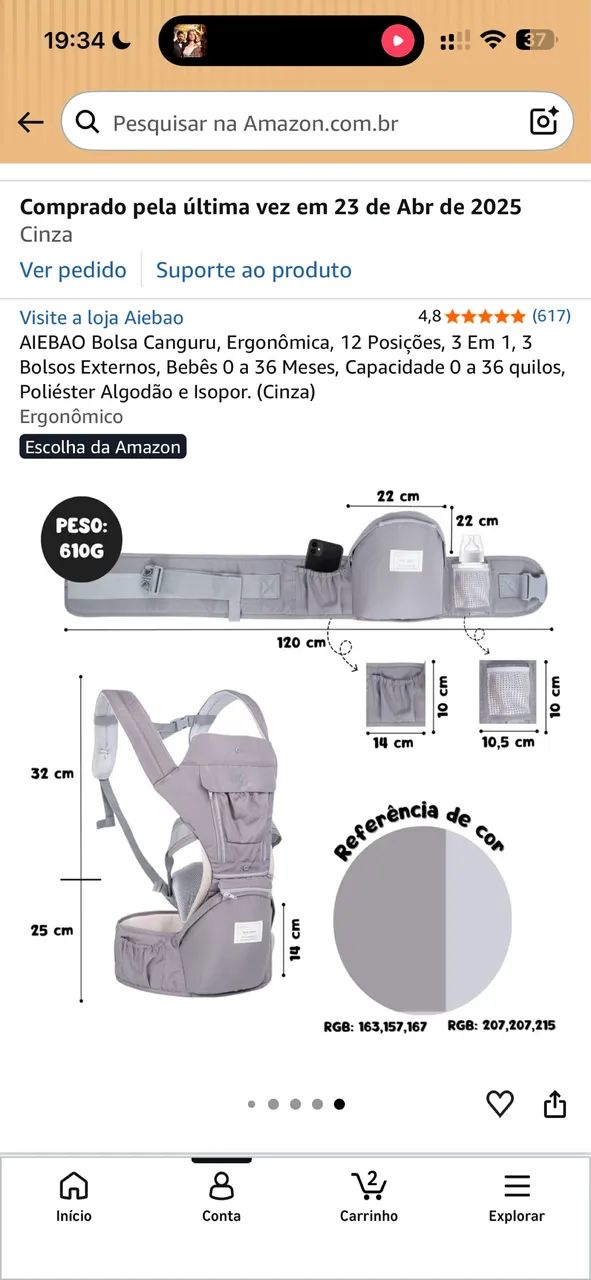 BOLSA CANGURU ERGONÔMICA  - Foto 3