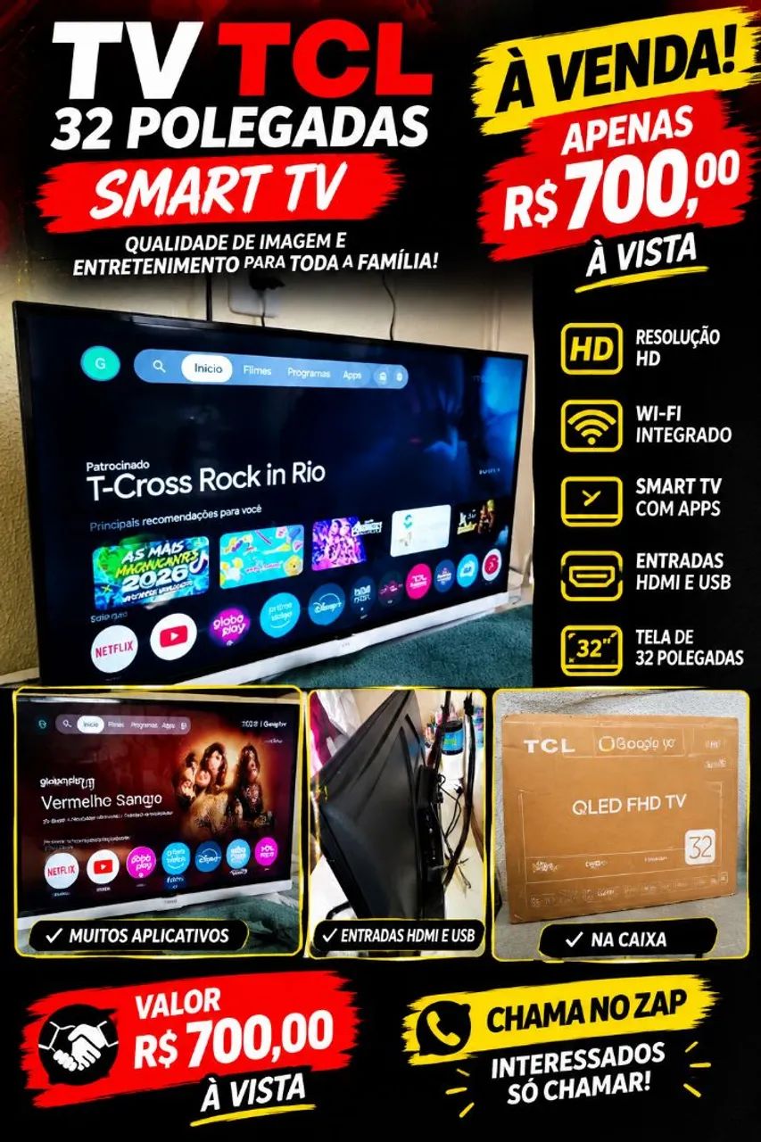 Smartv TCL Qled 32PLGDS 