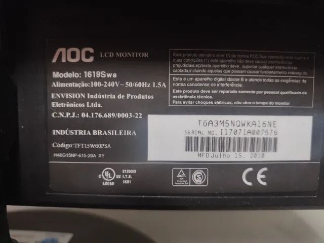 Monitor AOC 15,6? (Tela Escurecida)  - Foto 4