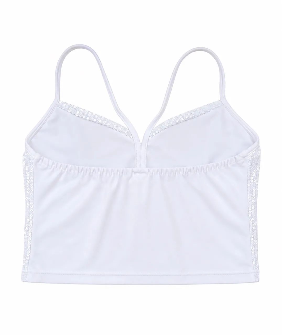 Top Cropped Branco de Paetês com Bojo - Foto 2