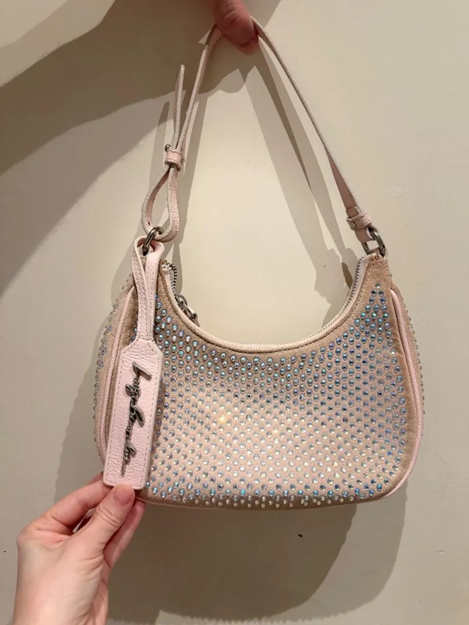 Bolsa Luiza Barcelos Meia Lua HotFix Rosa - Foto 3