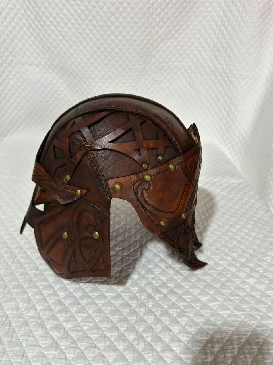 Elmo Viking Medieval em Couro Artesanal - Foto 2
