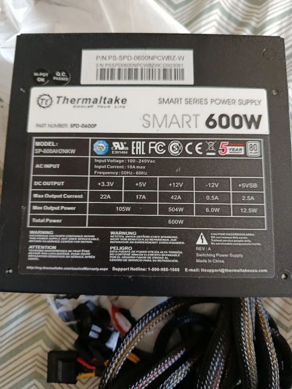 Fonte thermaltake 600w - Foto 3