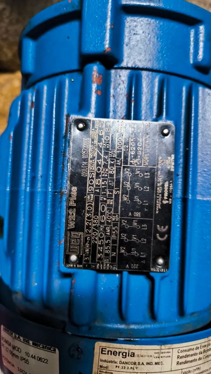 Motor WEG 3CV TRIFÁSICO 3450 Rpm