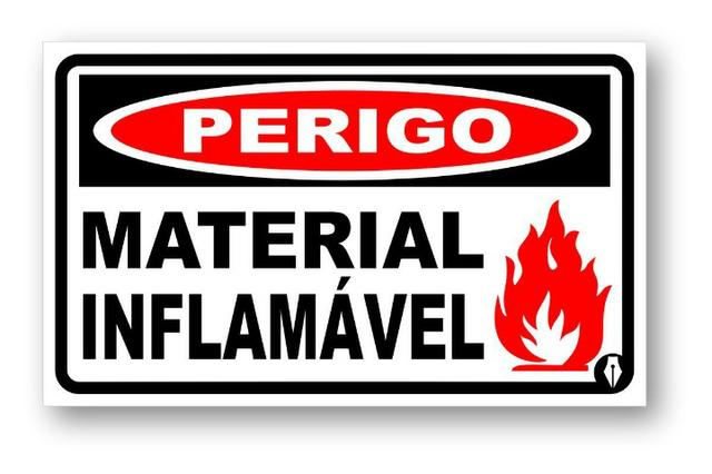 Placa De Sinalização Perigo Inflamável 50 X 30 Cm Novo Garantia - Foto 3