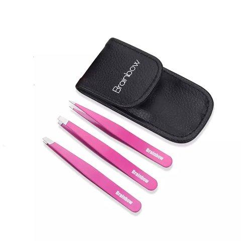 Kit Piças 3 em 1 + Estojo Couro Sobrancelhas Design