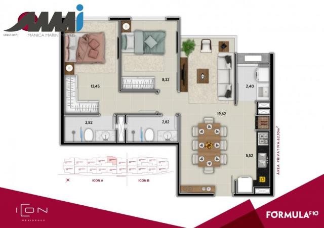 Icon - apartamento com 02 quartos sendo 01 suíte em bc - Foto 12