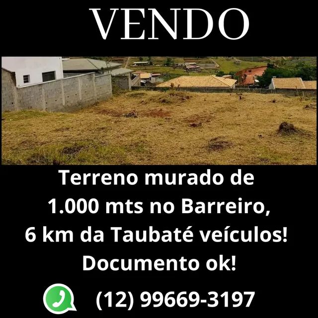 Captação de Terreno a venda na Estrada do Barreiro, São Gonçalo, Taubaté, SP