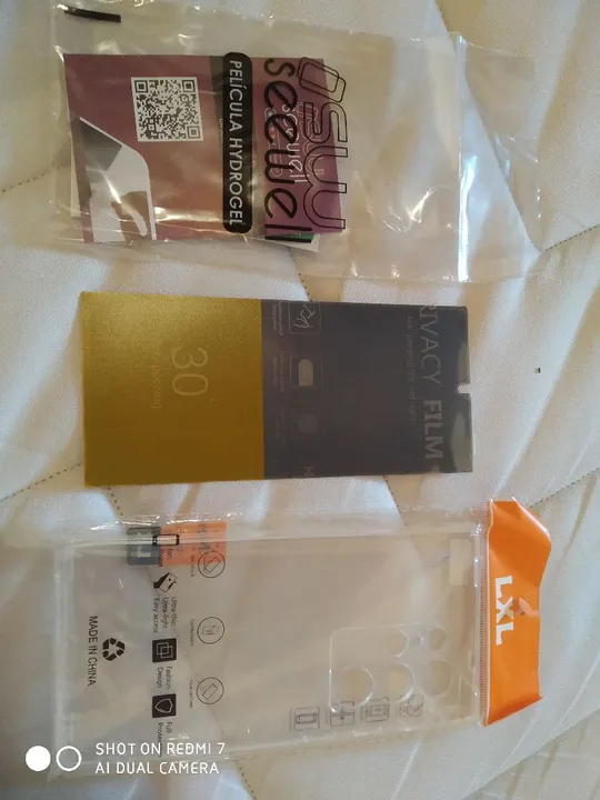 capinha silicone+película de hydrogel proteção e privacidade Samsung s24 ultra
