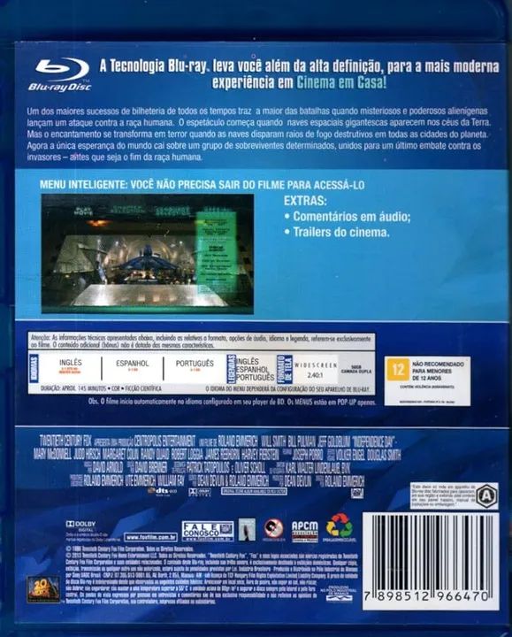 Independence Day Blu-ray Original em perfeito estado - Foto 2