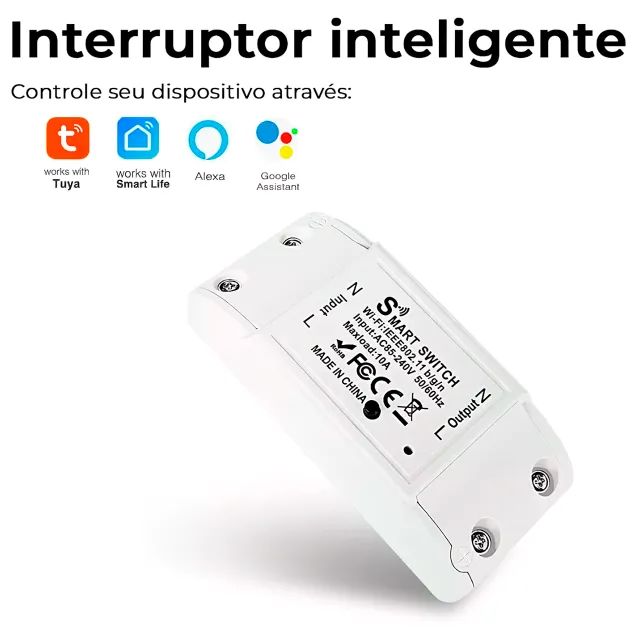Interruptor Inteligente Tomada Smart 10A Sonoff Compatível com Alexa Google Home Tuya