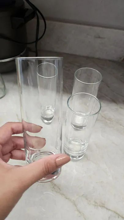 Kit 4 Copos de Vidro Transparente