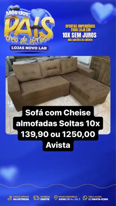 Vendo Sofá com Cheise e almofadas Soltas NOVO