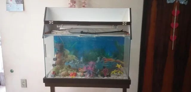 Aquario 80*40*30,com prateleira em aço carbono reforçada. - Foto 2