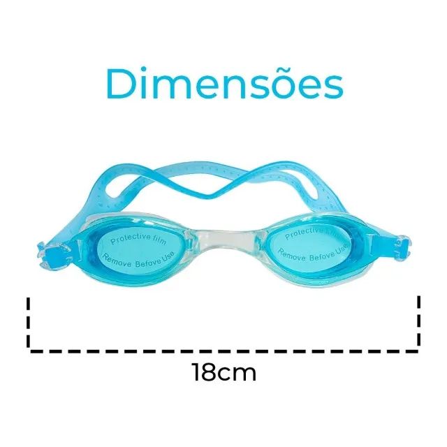 Óculos de Natação com Estojo Plástico e Tampão de Ouvidos (Envia todo Brasil) - Foto 2
