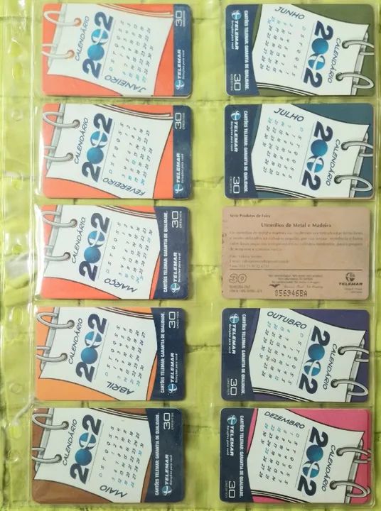 10 Cartões Telefônicos Telemar Série Calendário Antigos - Foto 3