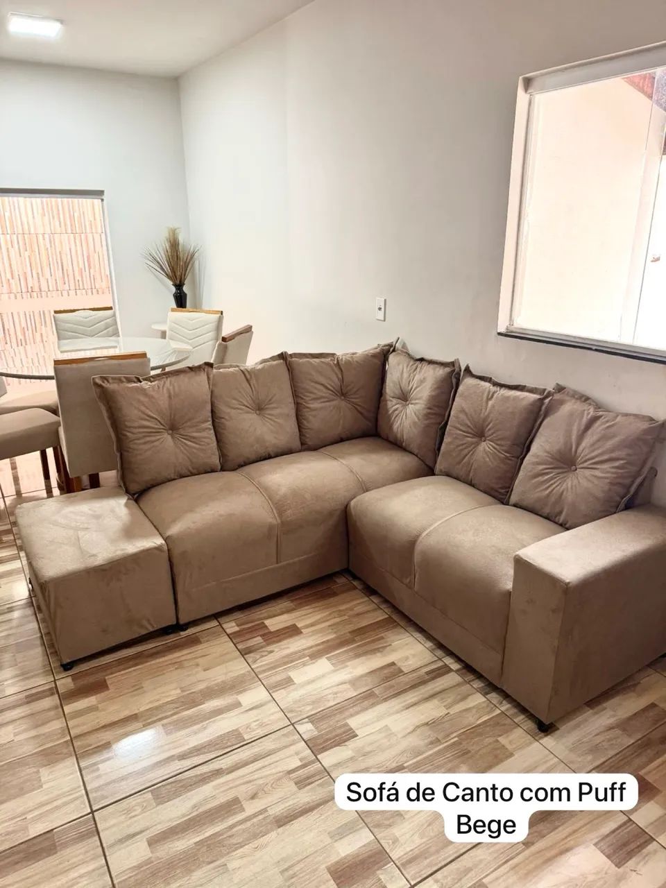 Sofá de canto com puff $770 entrega grátis  - Foto 4