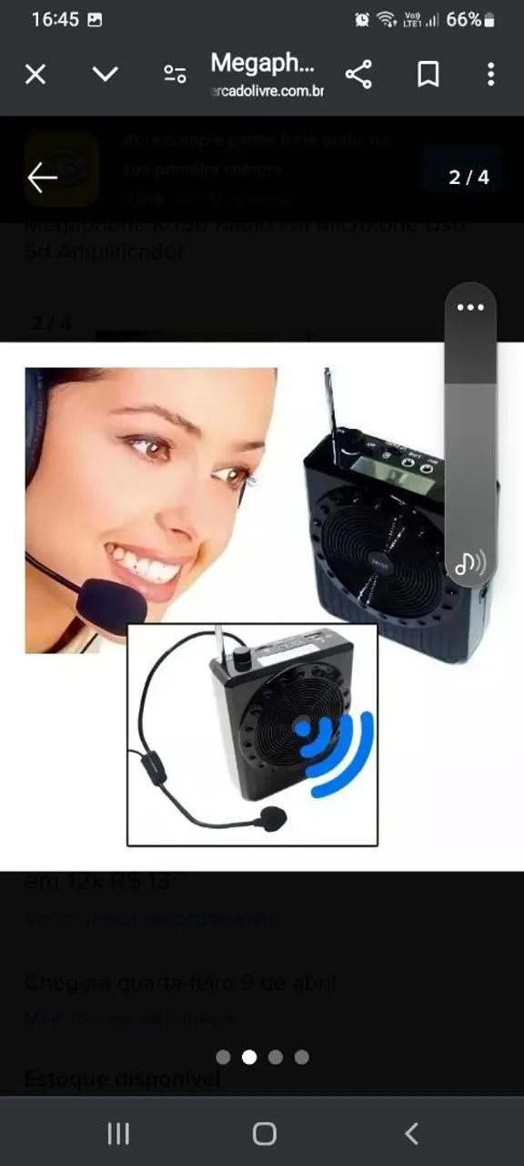 Megafone Portátil com Microfone de Lapela - Azul - Foto 5