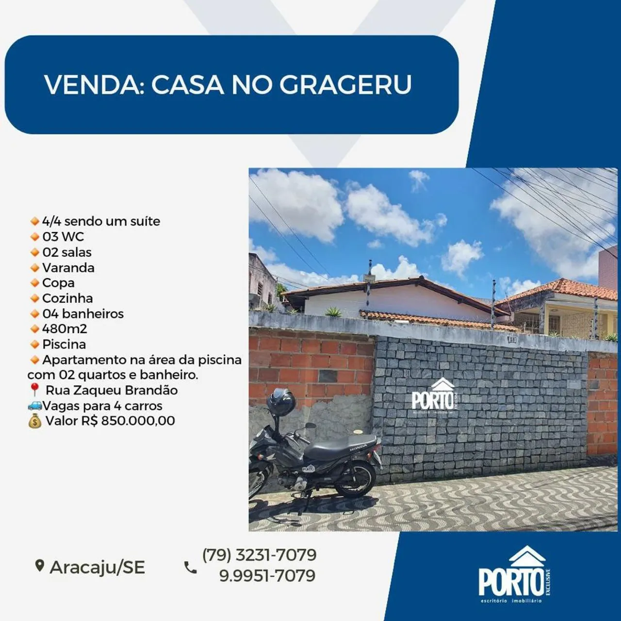 Casa para venda Rua Zaqueu Brandão- São José - Aracaju - SE
