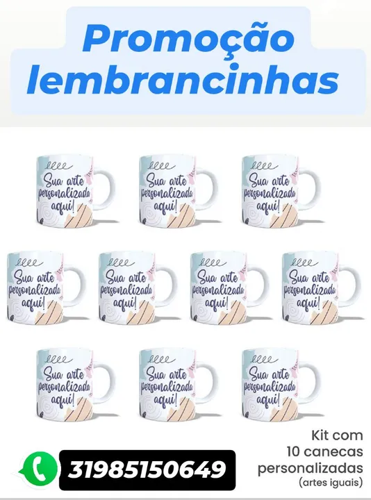 Kit 10 Canecas Personalizadas - Lembrancinhas