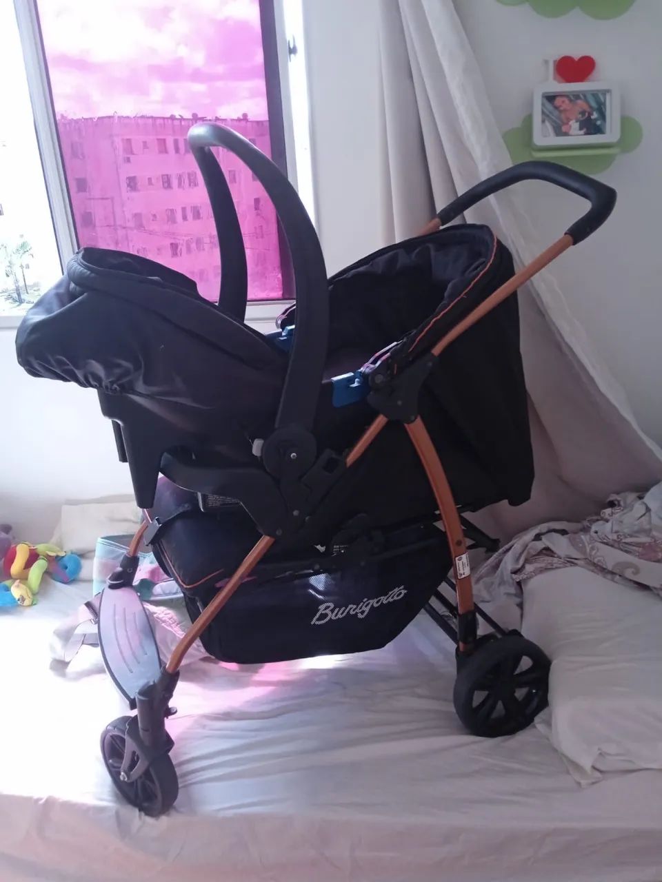 Carrinho de bebê + bebê conforto burigotto moderno e seguro - Foto 6