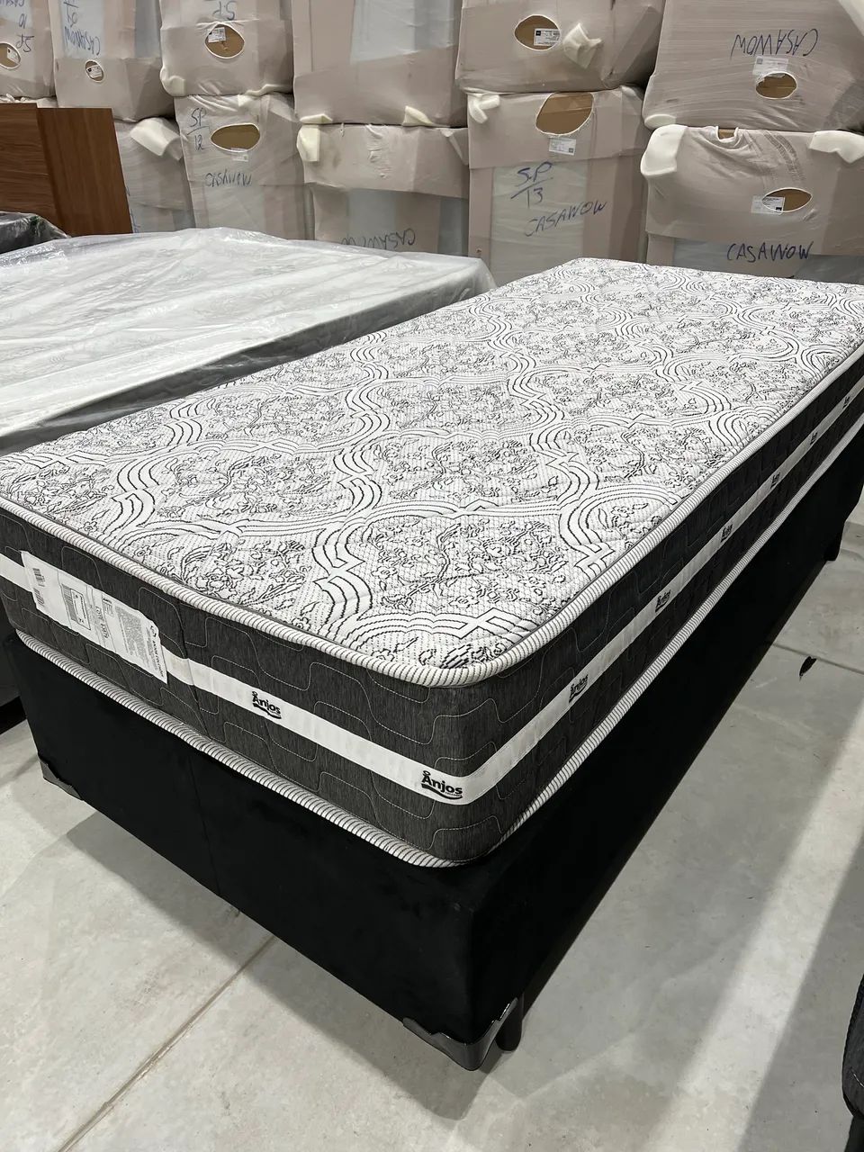 Cama Box Solteiro com Colchão Molas Pocket