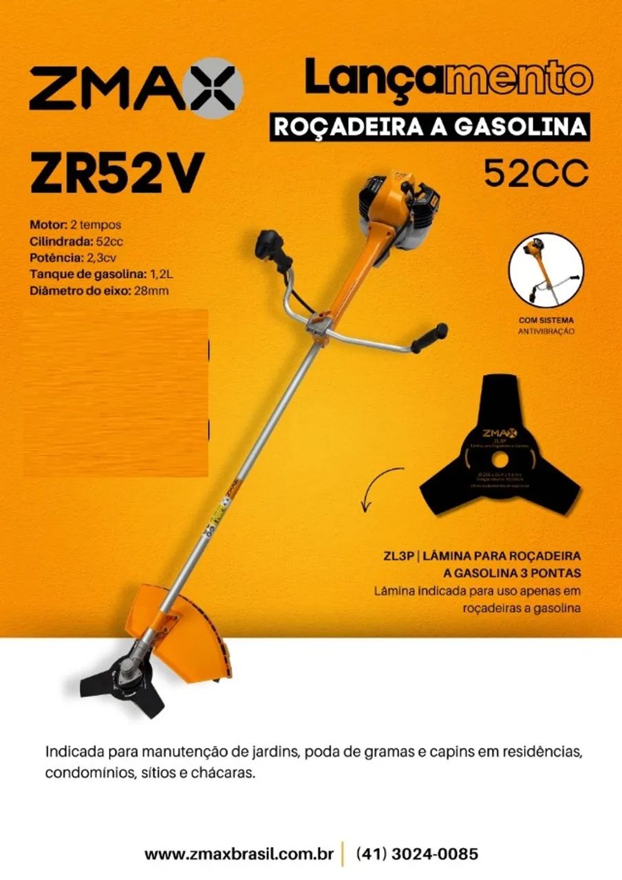 roçadeira a gasolina zmax zr52x - Foto 2