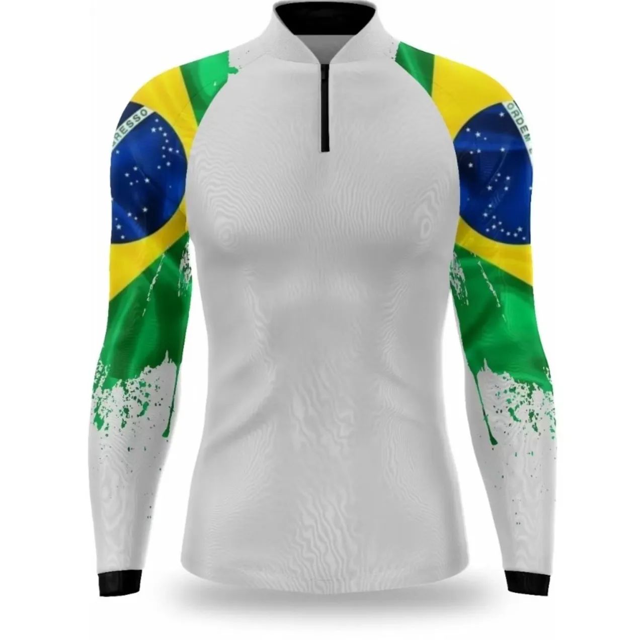 Camiseta Manga Longa Brasil - Proteção UV+