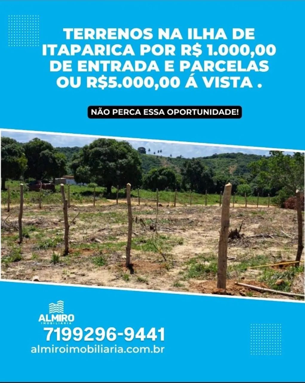 Lotes de Terreno em Itaparica a partir de R$ 5.000,00 - Parcelamento Facilitado!
