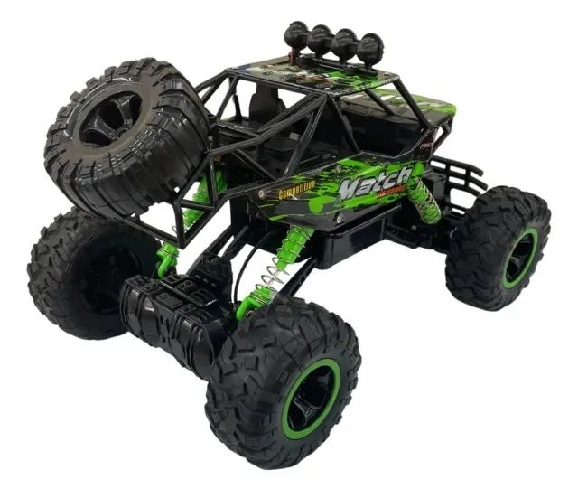 Carrinho Grande 4x4 Controle Remoto  Cor Preto/verde cod u31