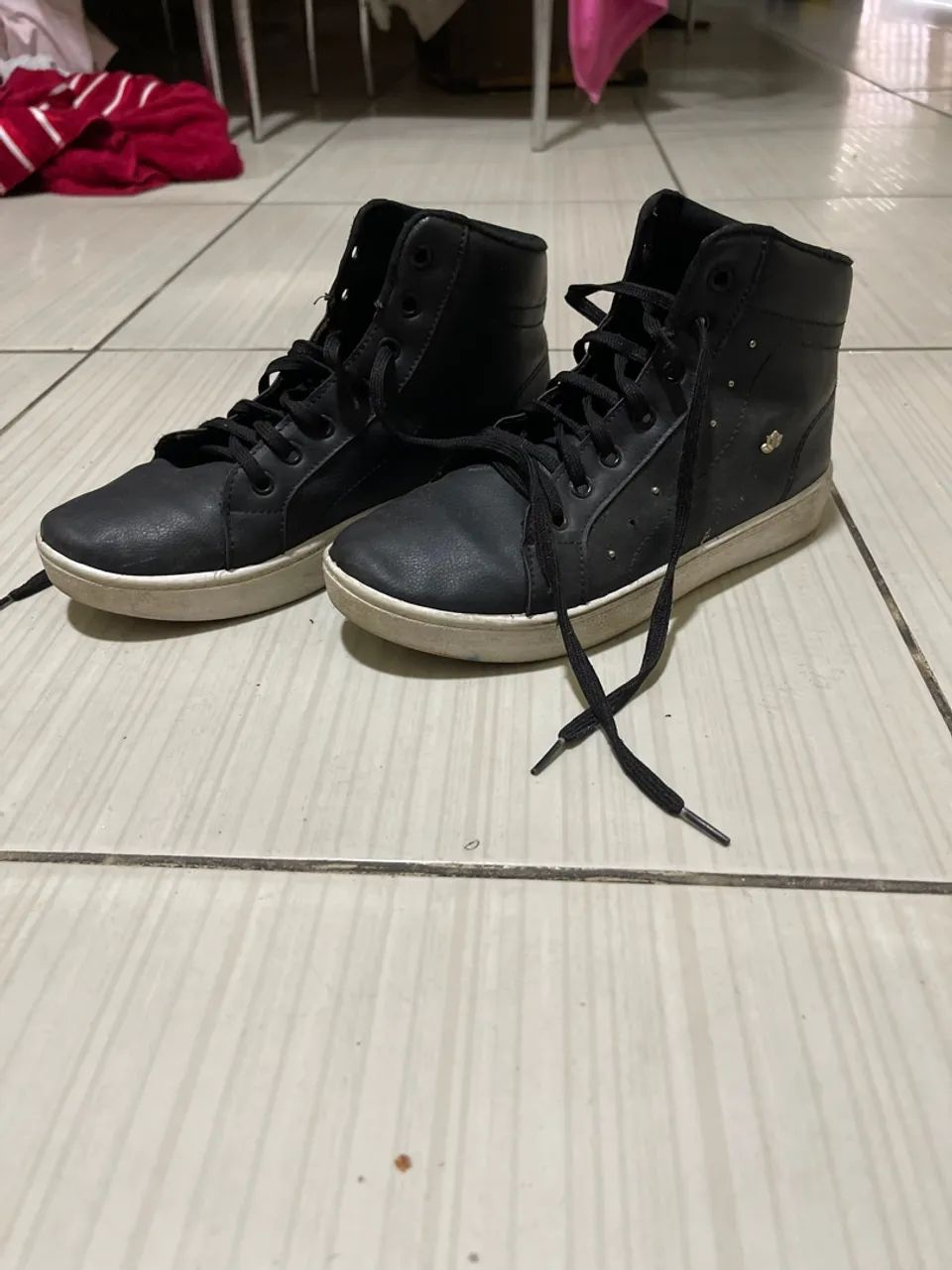 Tênis Infantil Cano Alto Preto TAM 35