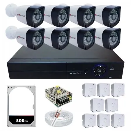Kit 8 câmeras de segurança instalado 