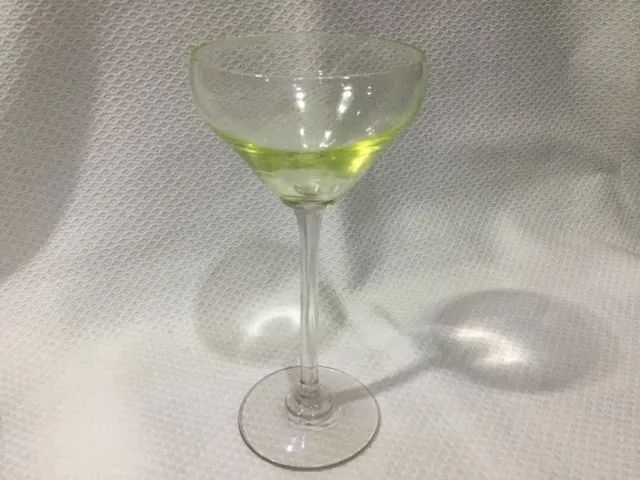 Taça De Cristal Verde Francesa Anos 40 Vintage Colecionador