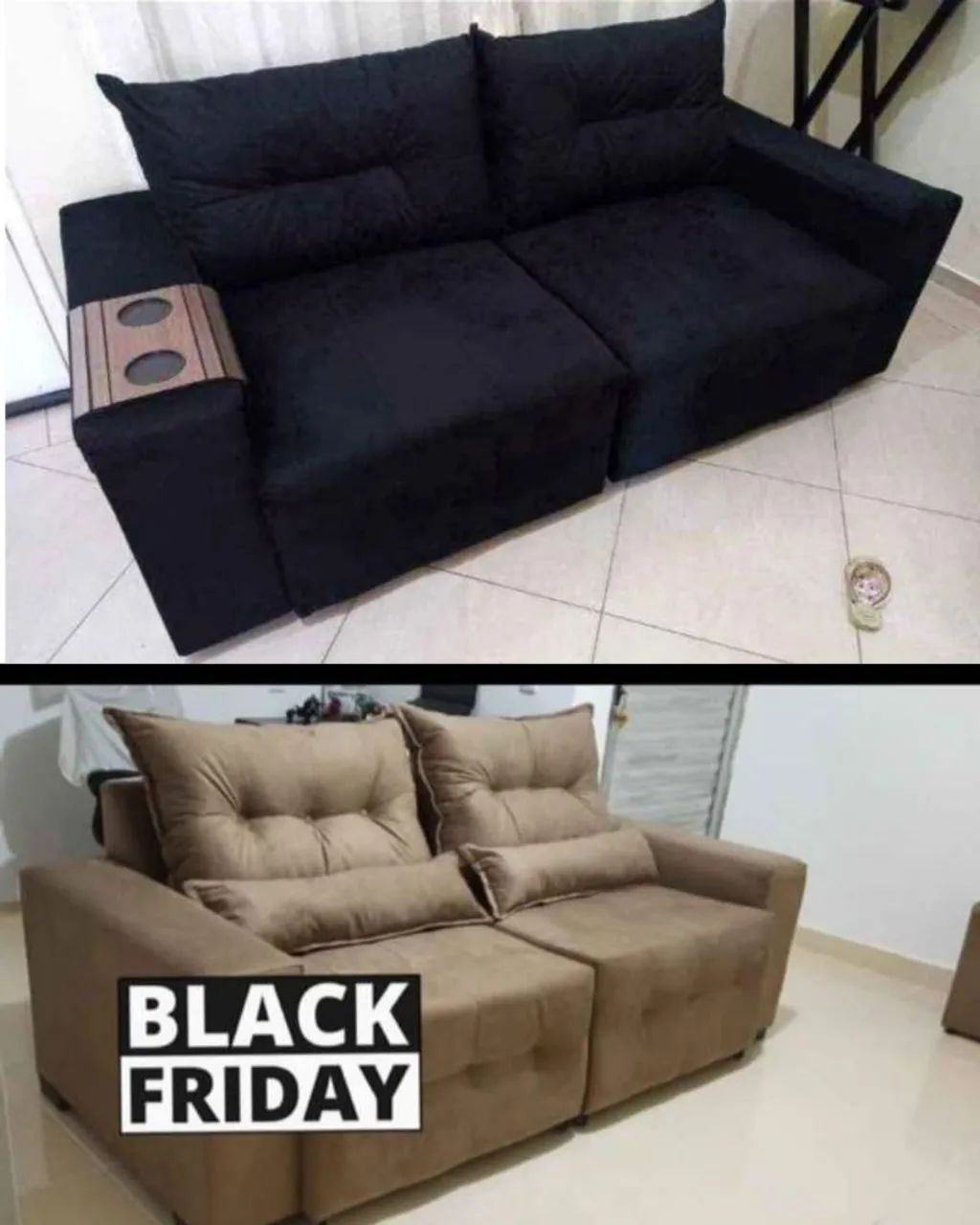 Sofá retrátil Nápoles com puff  - Foto 3