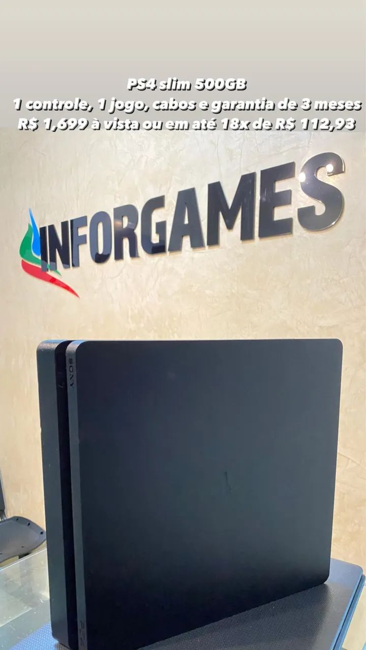 PS4 SLIM COM GARANTIA DE 3 MESES 