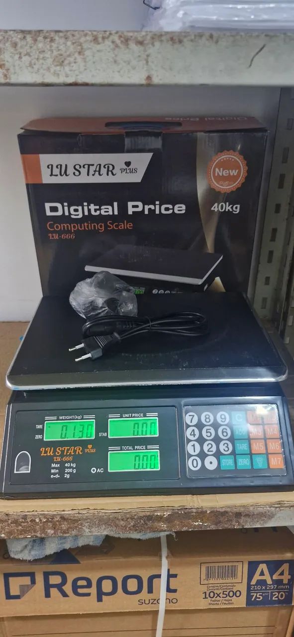 Balança Digital Eletrônica Comercial 40kg Lu Preta