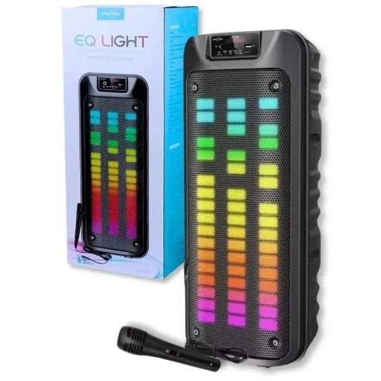 Caixa de Som Bluetooth c/ Microfone 6,5"x2 LED RGB - Greatnice - GTS-1852