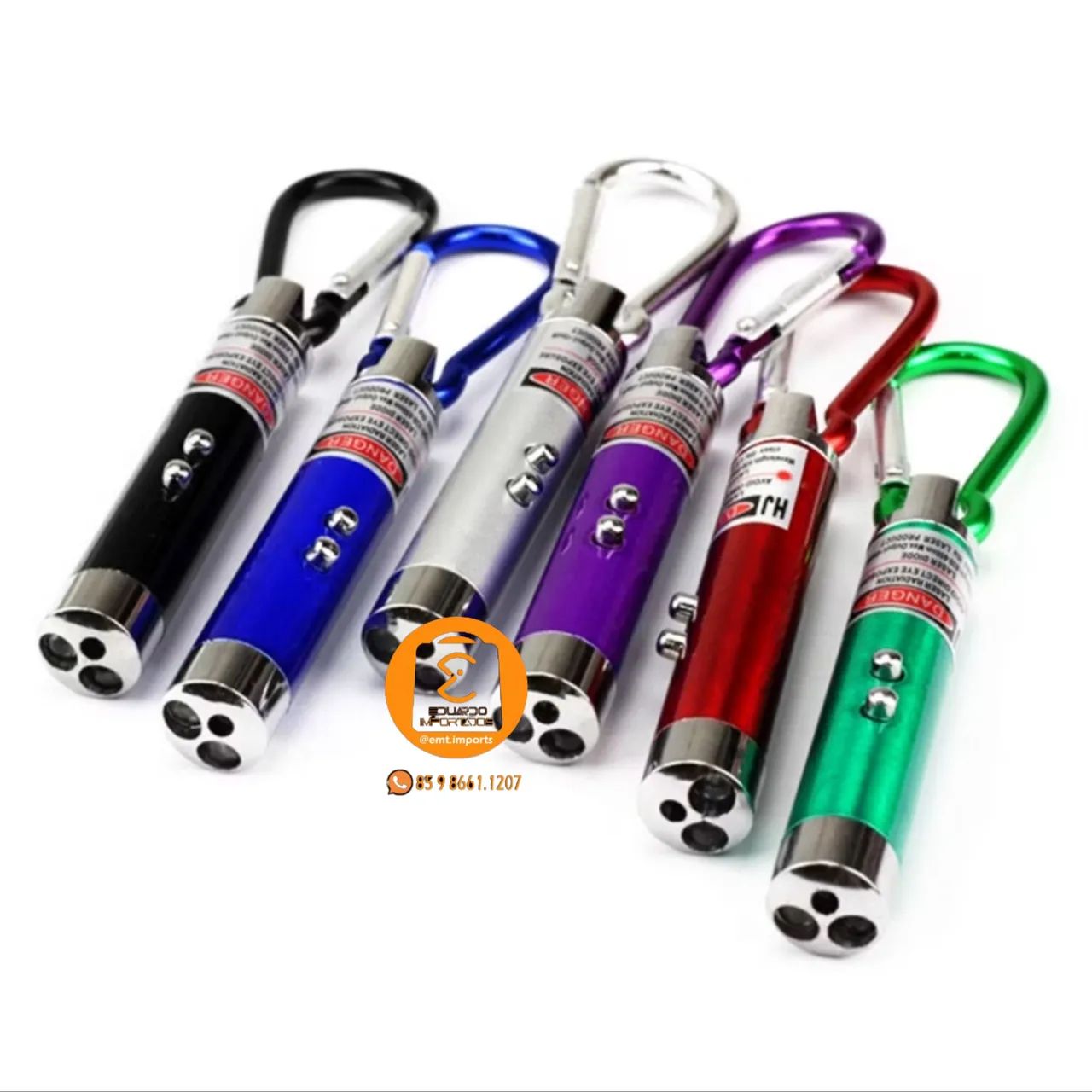 Chaveiro Laser 3 em 1 com Led Ultra Violeta Uv, Vermelho e Lanterna